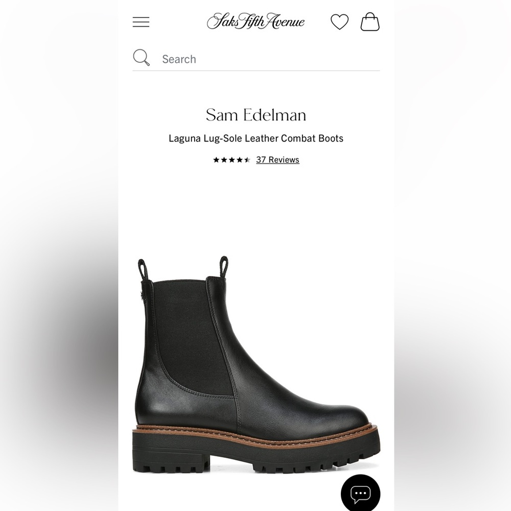 Sam Edelman Laguna Lug-Sole Leather Combat Boots